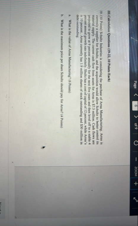 III.Calculation Questions ( 1 9 - 2 2 , 1 0