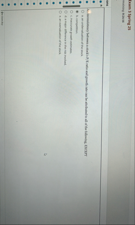 Exam 3 Spring 2 5 maining: 0 : 2 4 : 1 6 ons An