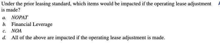 Under the prior leasing standard, which items