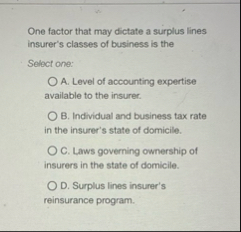 One factor that may dictate a surplus lines