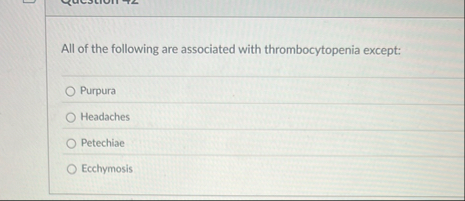 All of the following are associated with