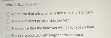 What is liquidity risk? A problem that arises