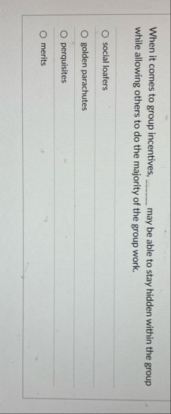 When it comes to group incentives, may be able to