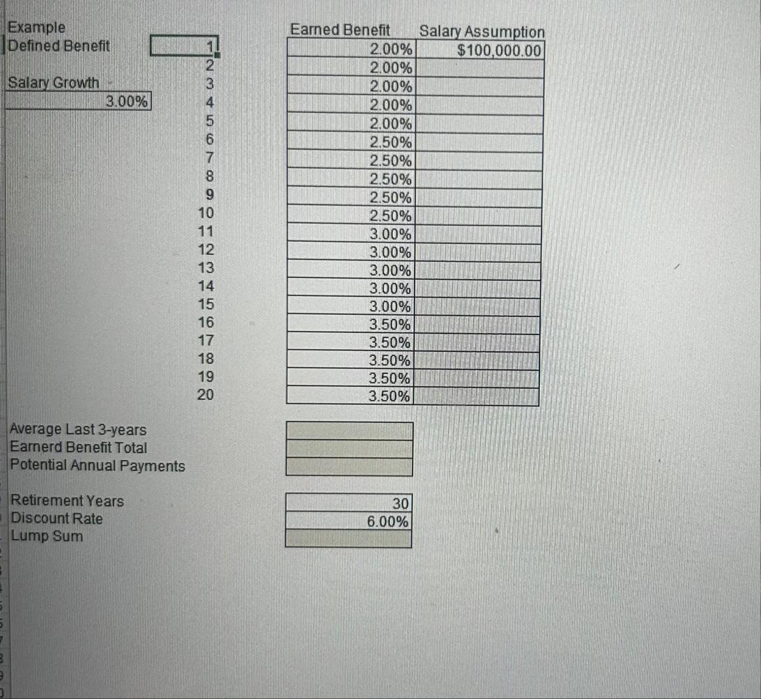 \ table [ [ Defined Benefit, 1 ] , [ , 2 ] , [