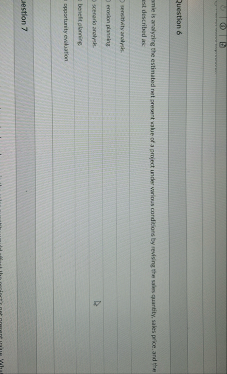 Question 6 amie is analyzing the estimated net