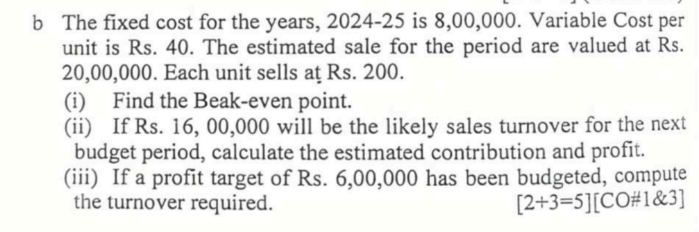 b The fixed cost for the years, 2 0 2 4 - 2 5 is