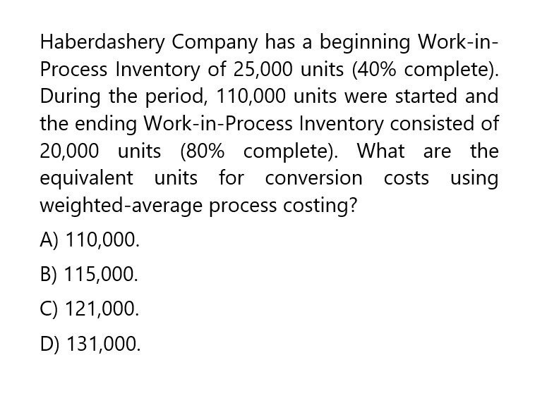 What are the equivalent units for conversion