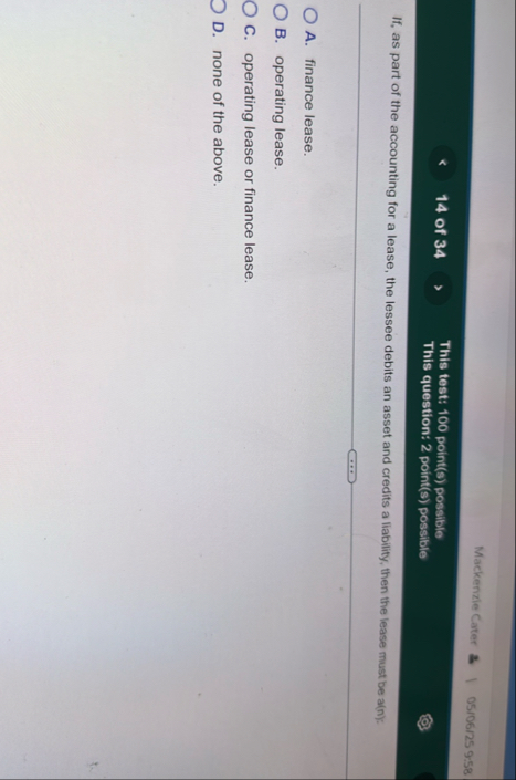 Mackenzie Cater 0 5 0 6 ? 2 5 9 . 5 8 1 4 of 3 4