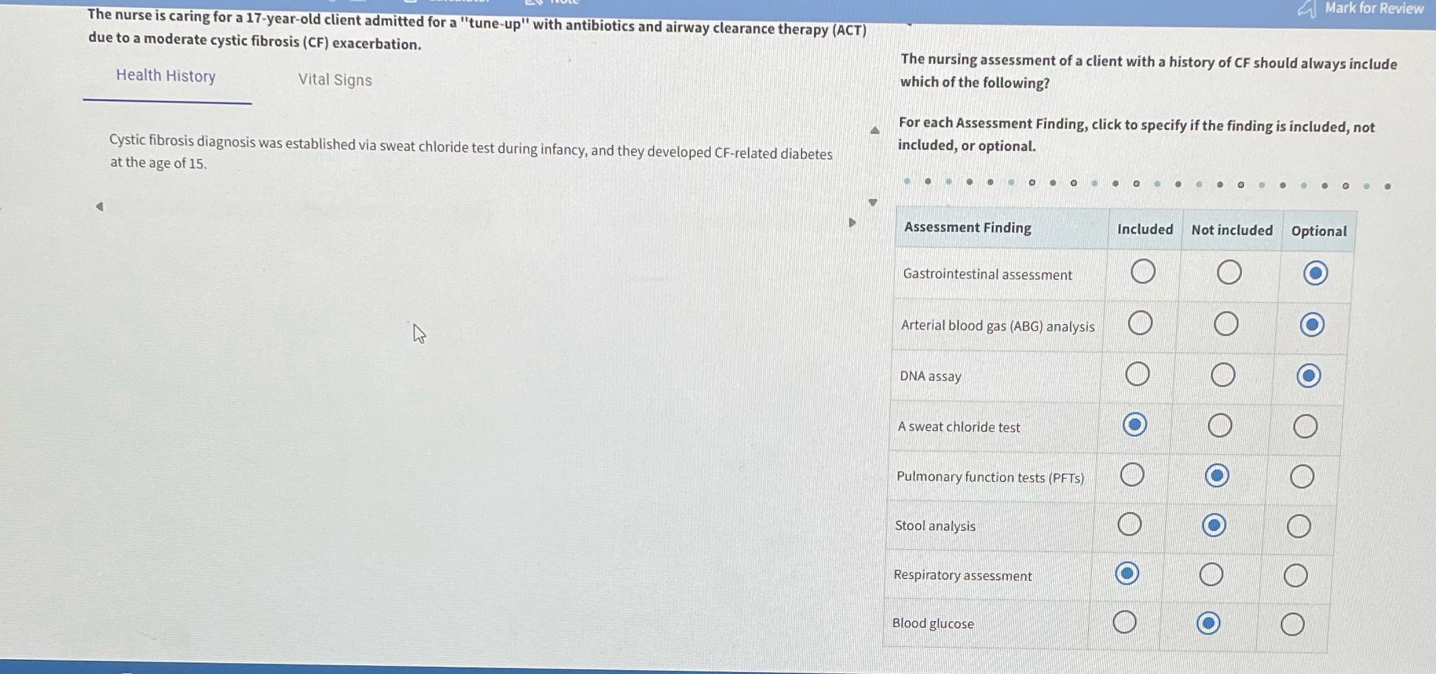 Answer this Mark for Review The nurse is caring