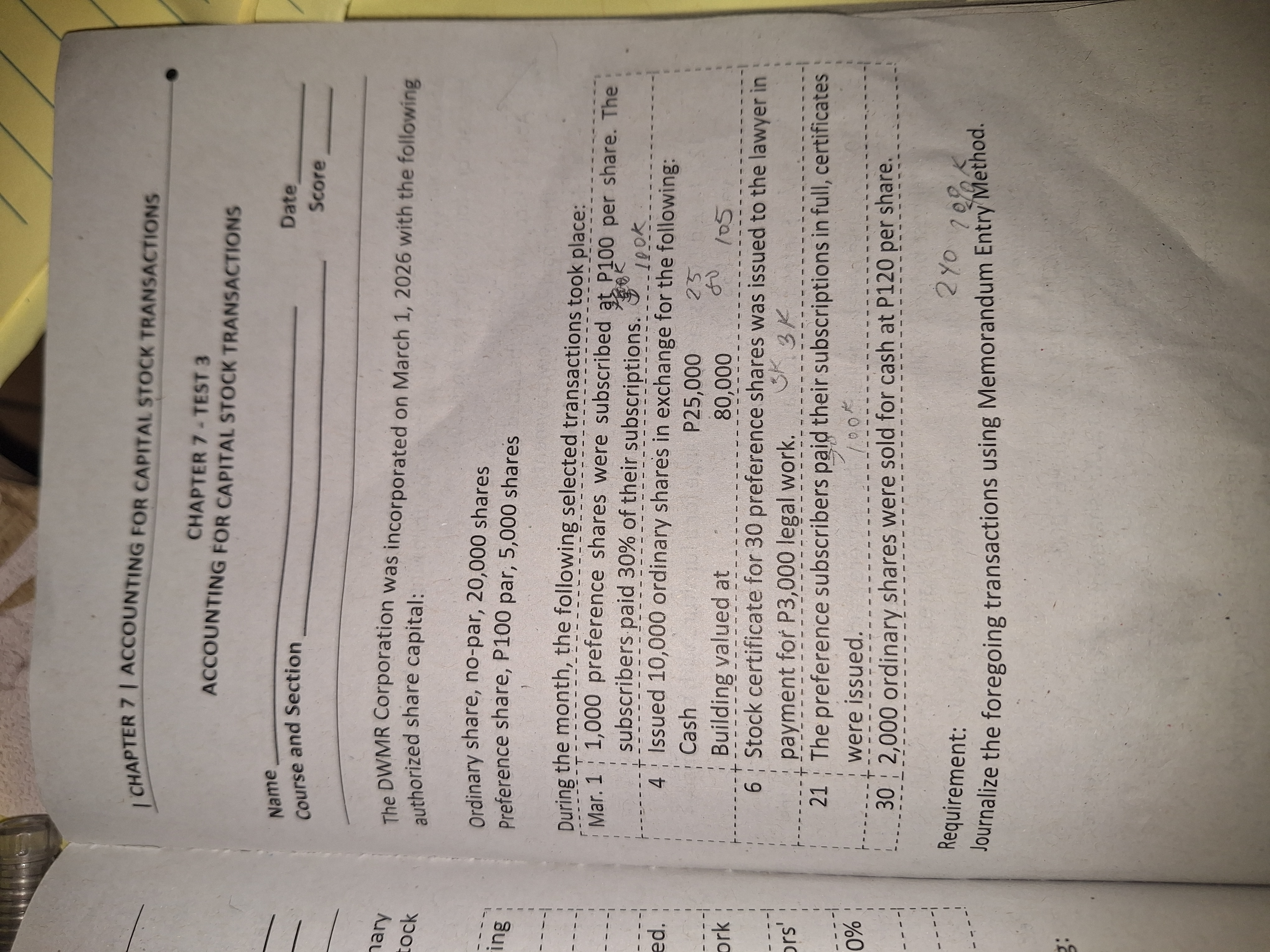 | CHAPTER 7 | ACCOUNTING FOR CAPITAL STOCK