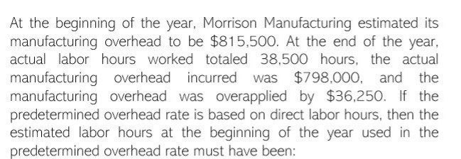 If predetermined overhead rate is based on direct