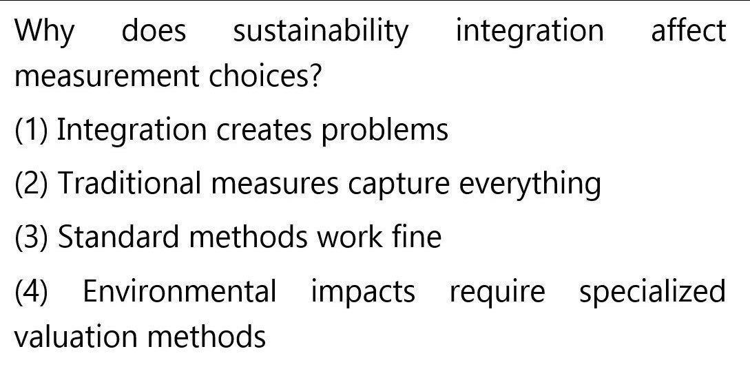 Accounting MCQ 25 Why does _ sustainability