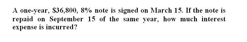 Solution and accounting A one-year, $36,800, 8%