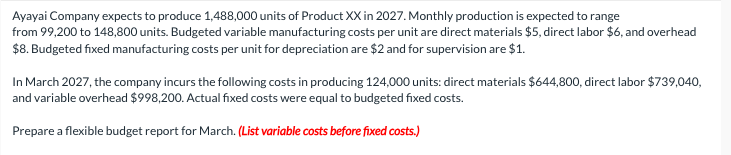 Depreciation Direct Labor Direct Materials: Fixed