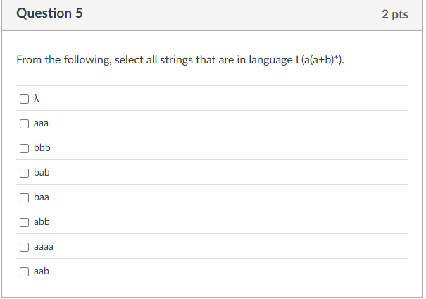PLease provide correct answer Question 5 2 pts