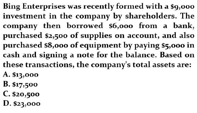 Which option is correct? Bing Enterprises was