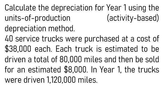 ??? Calculate the depreciation for Year 1 using