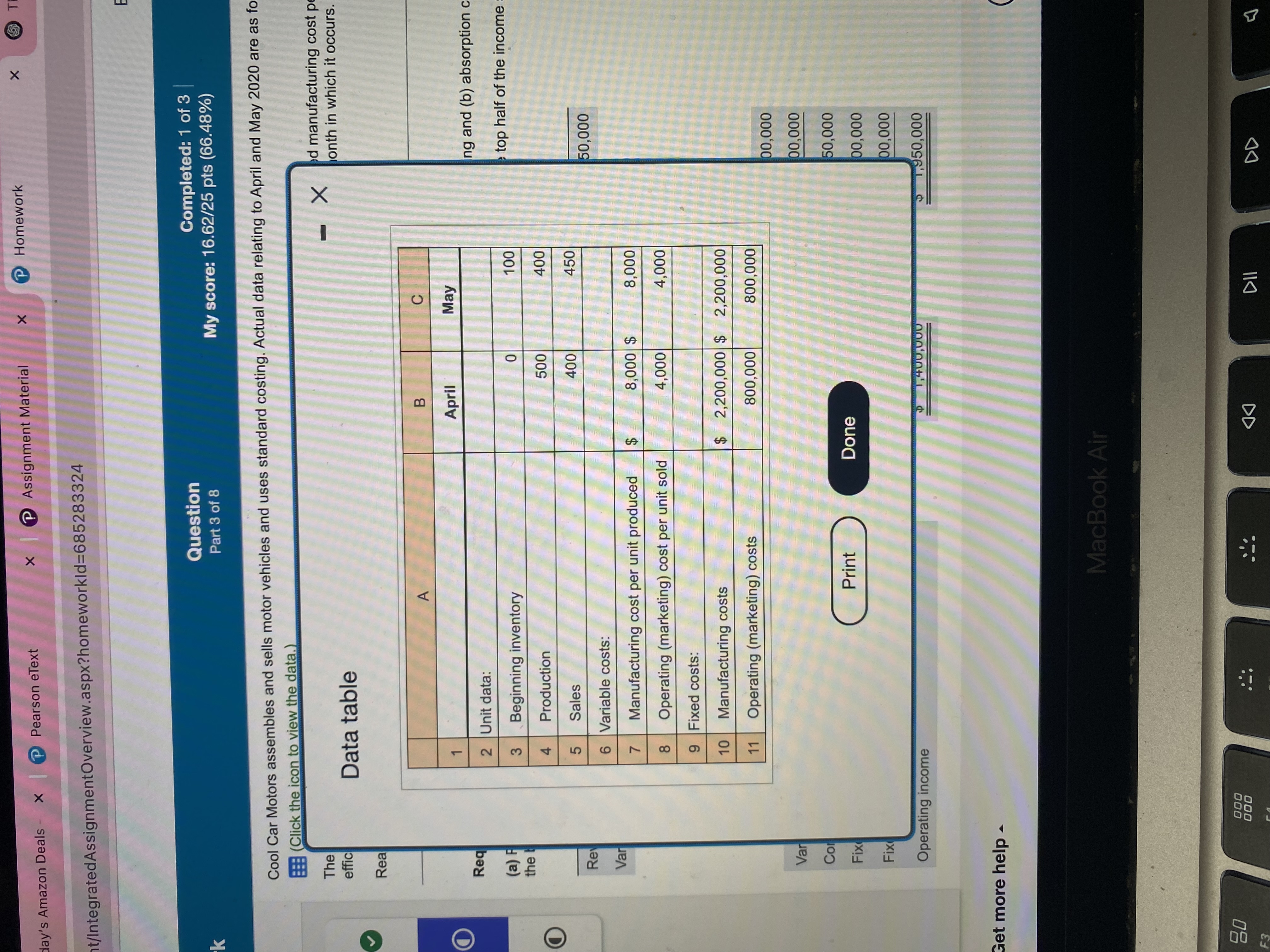 Pearson My Lab Managerial Cost Accounting.