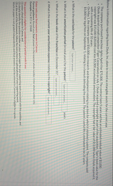 Below is information regarding items Doyle, Inc.