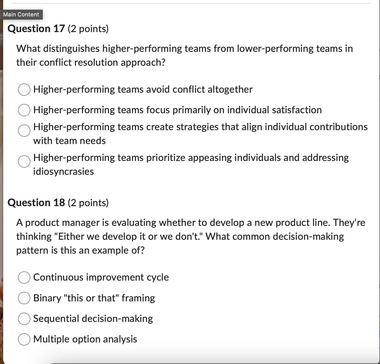 answer this Question 17 (2 points) What