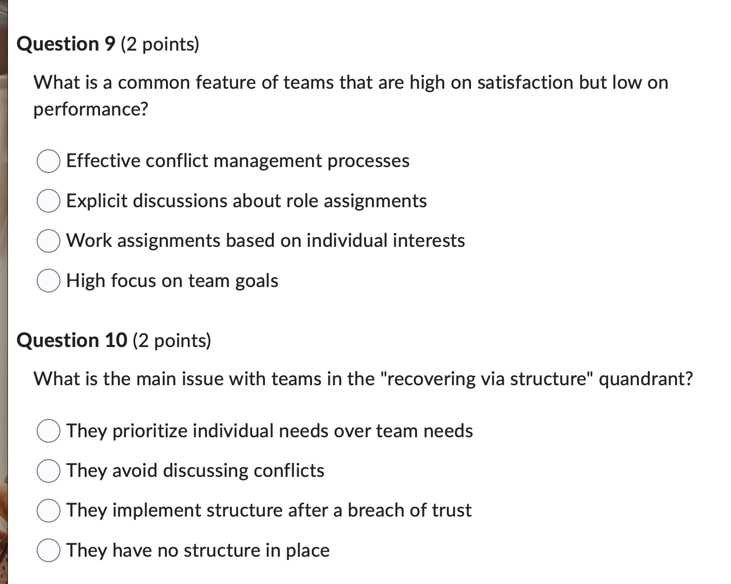 answer this Question 9 (2 points) What is a