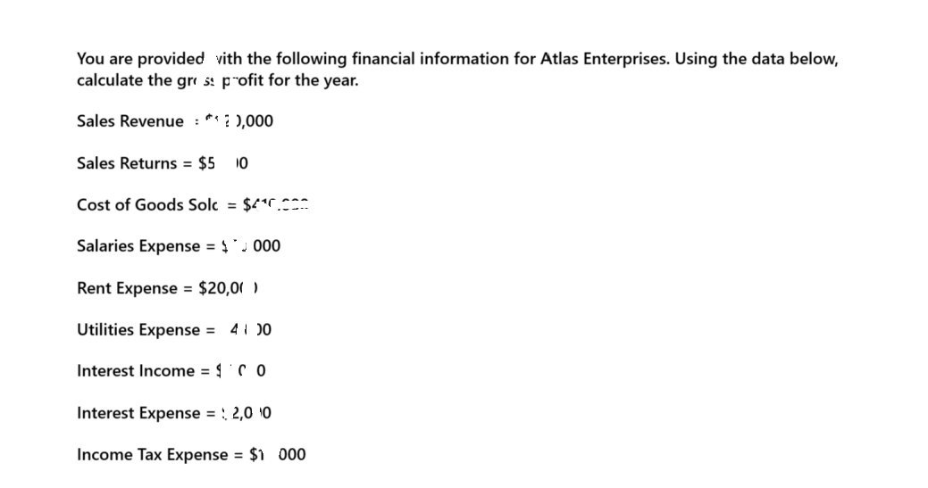 subject = general accounting You are provided