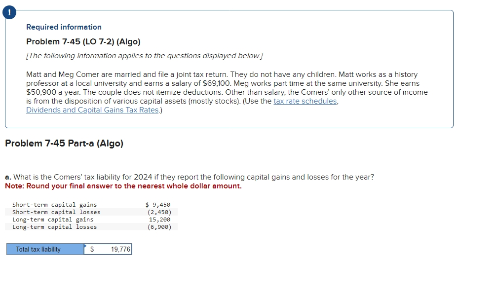 Required information Problem 7-45 (LO 7-2) (Algo)