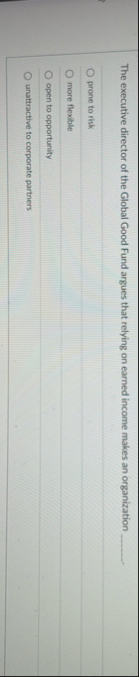 The executive director of the Global Good Fund