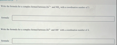 Write the formula for a complex formed between Z