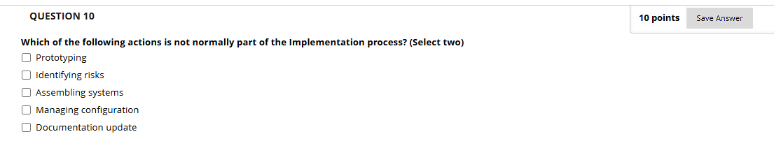 Please provide the correct answer QUESTION 10 10