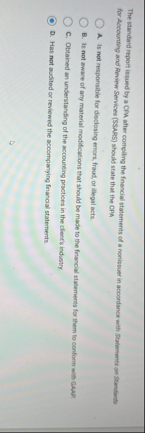 The standard report issued by a CPA after