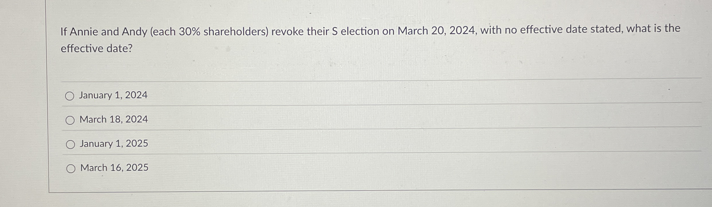 If Annie and Andy ( each 3 0 % shareholders )