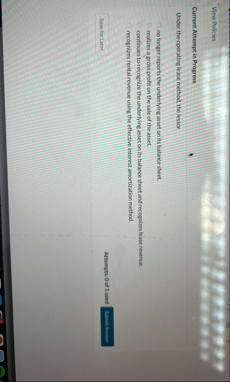 View Policies Current Attempt in Progress Under