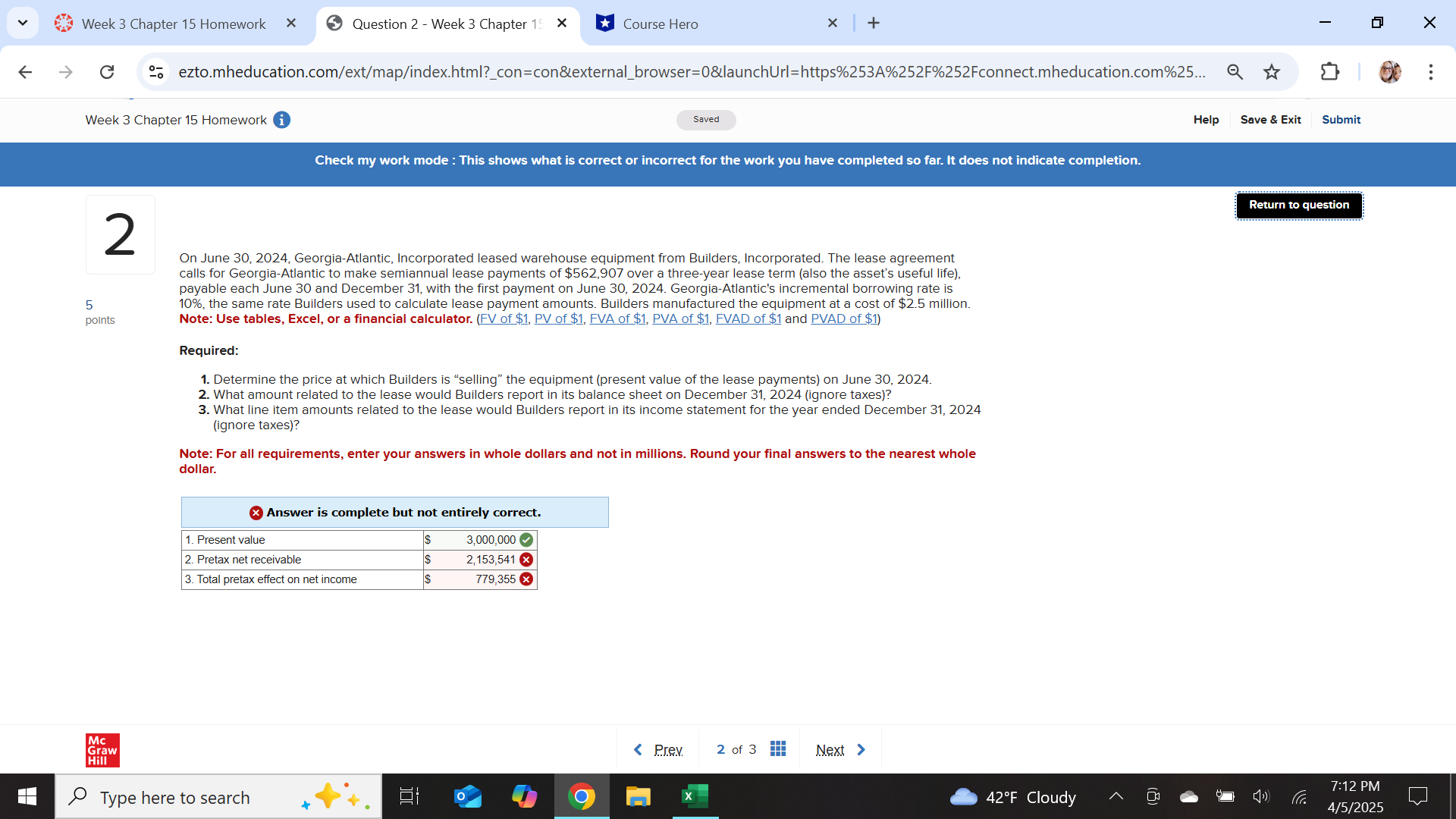 M Ci) Week 3 Chapter 15 Homework @ Question