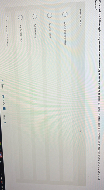 Which of the following is an agreement between