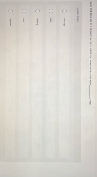 Costs that decrease as a company acquires