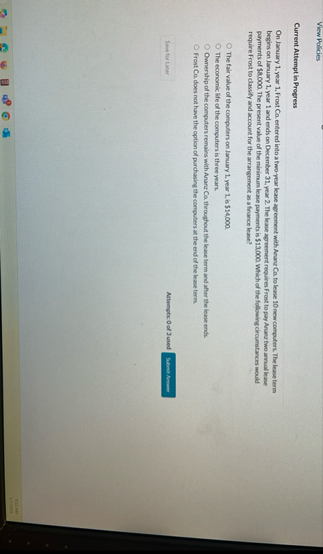 View Policies Current Attempt in Progress On