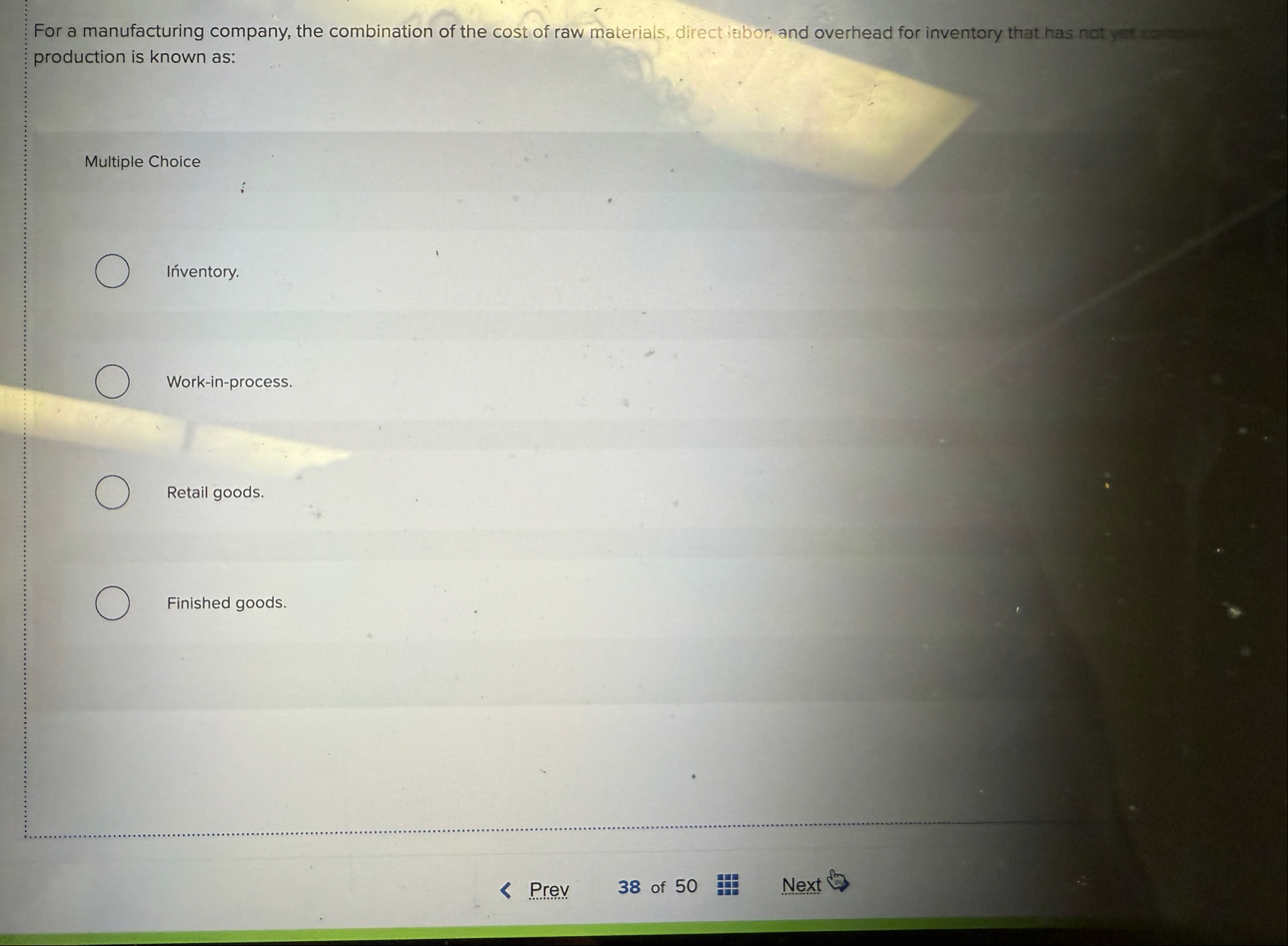 For a manufacturing company, the combination of