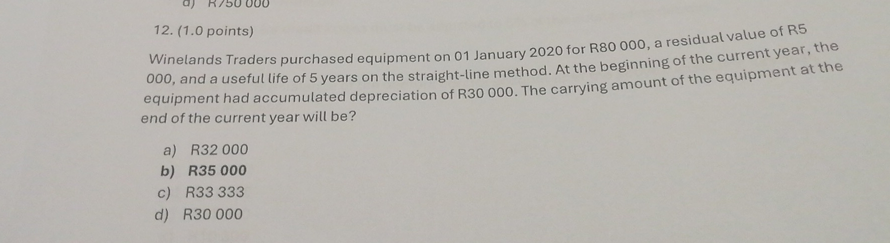 c ) R 8 0 0 0 0 0 d ) R 7 5 0 0 0 0 Winelands