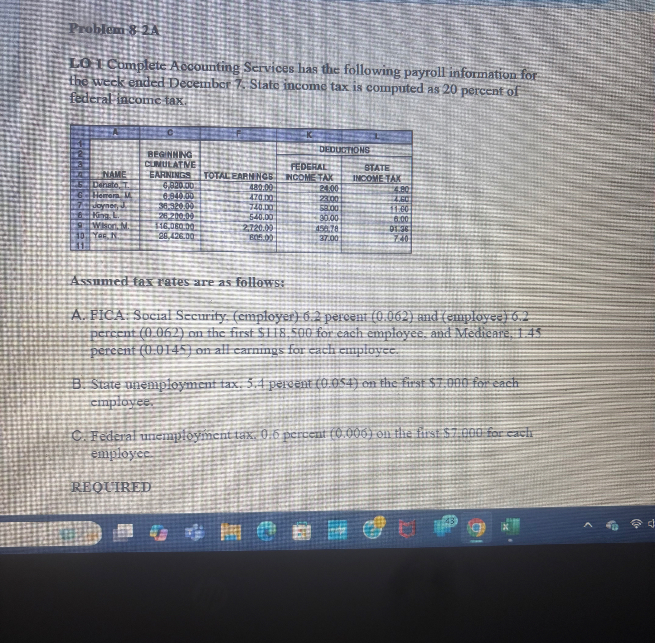 Problem 8 - 2 A LO 1 Complete Accounting Services