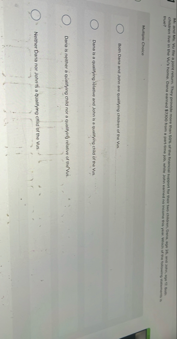 1 Mr . and Ms . Vu file a joint return. They