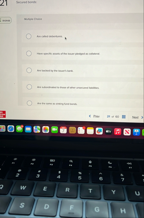 Secured bonds: 0 3 1 5 3 Multiple Choice Are
