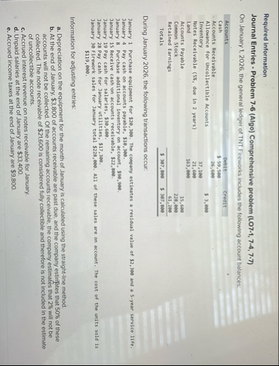 Required Information Journal Entries - Problem 7