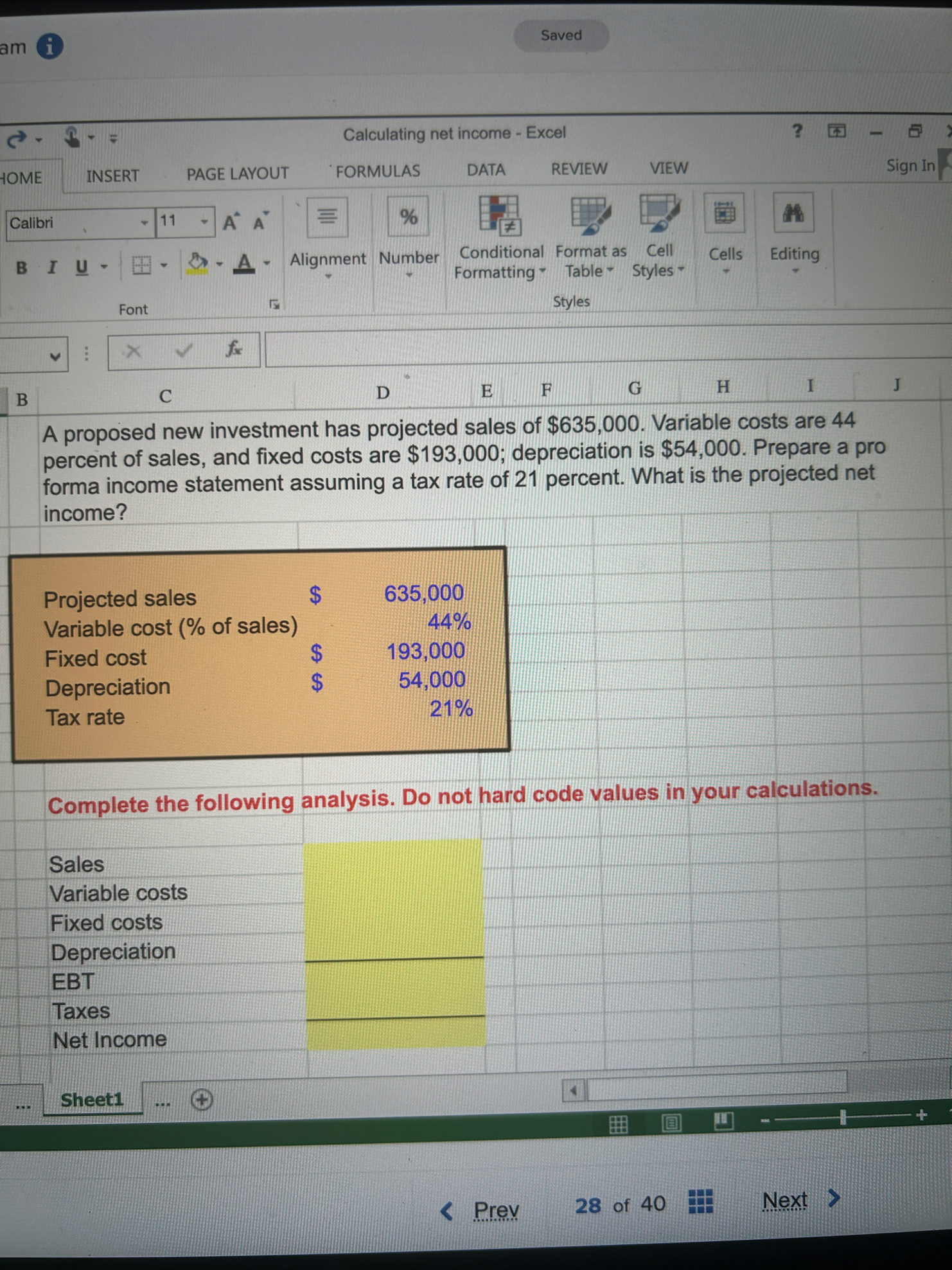 Saved Complete the following analysis. Do not