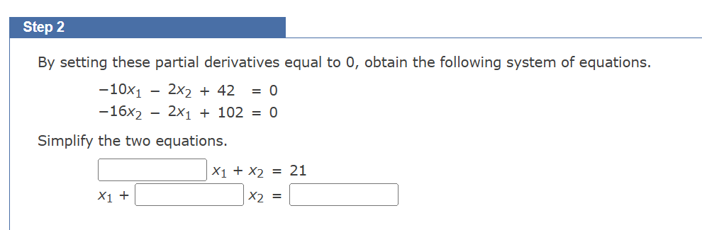 answer this By setting these partial derivatives