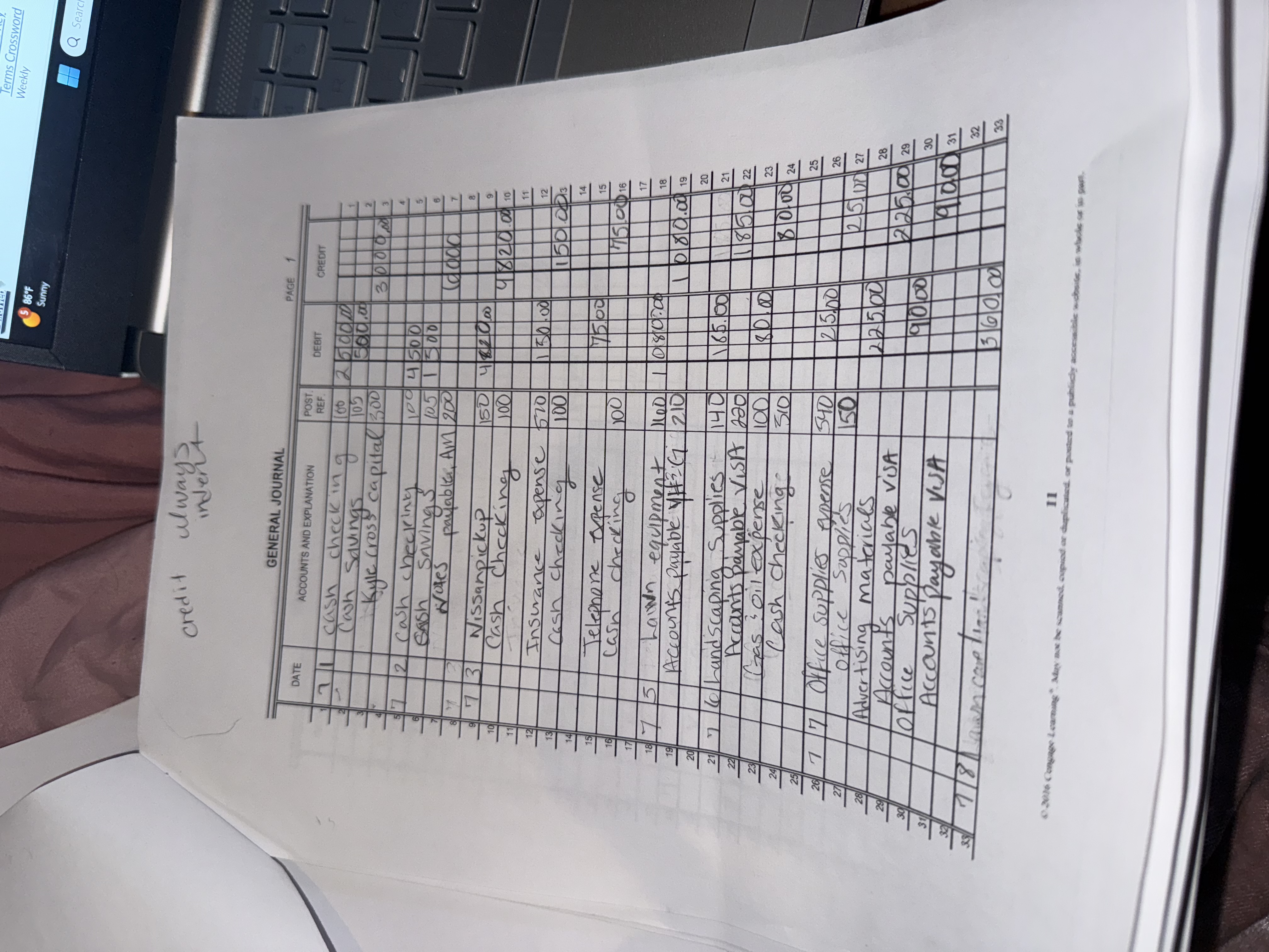 N Weekly 5 86.F Sunny Q SE credit always invent