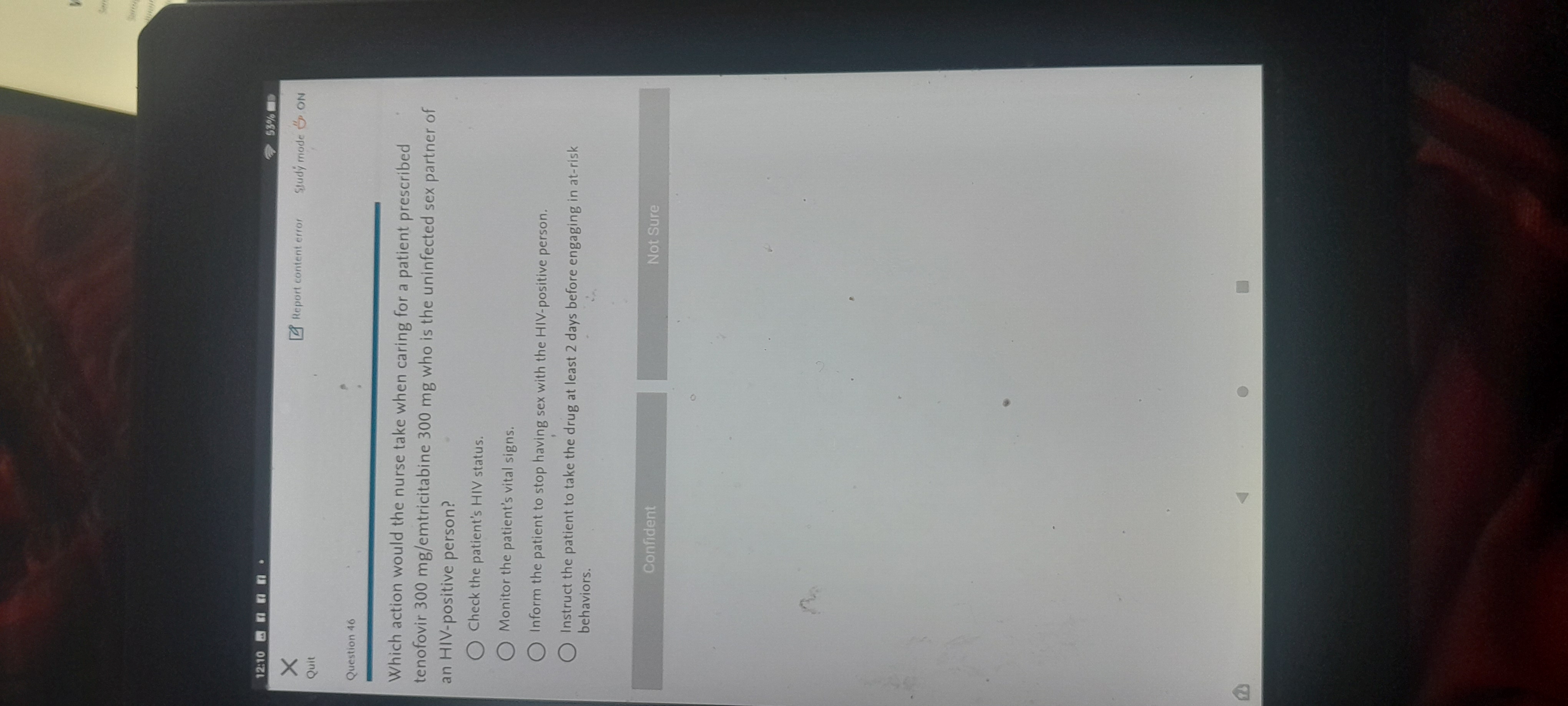 A 12:10 nn n . 53% X Report content error Study