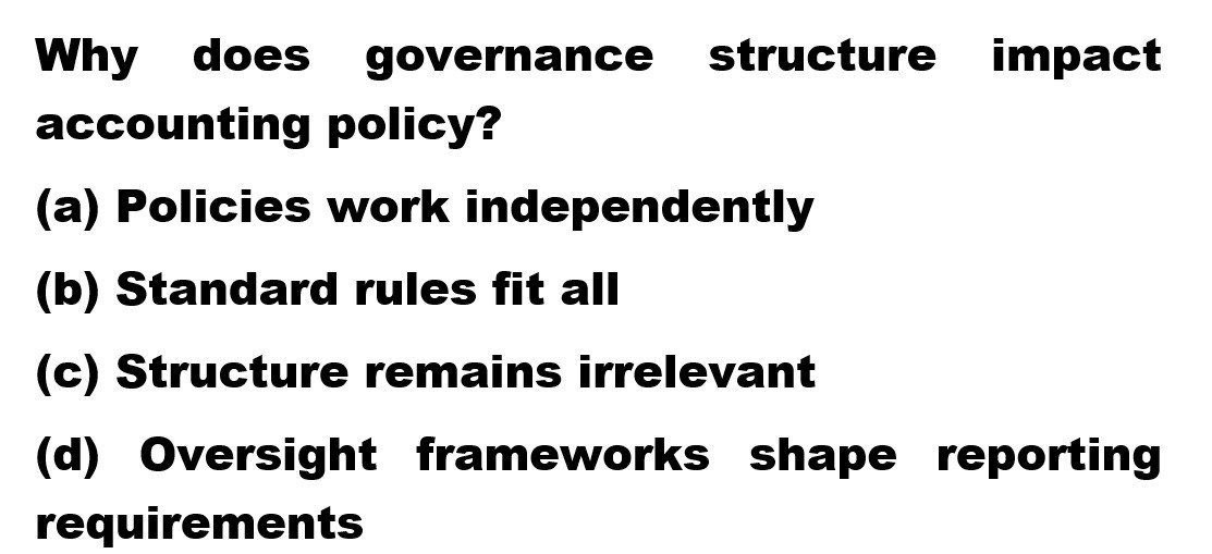 Solve this Accounting MCQ 63 Why does governance