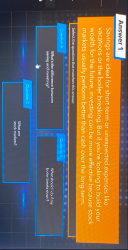 Answer 1 Savings are ideal for short - term or