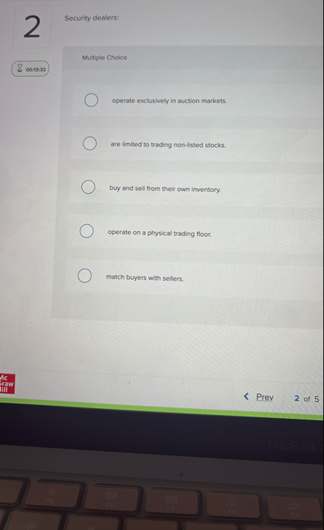 2 Security dealers: Multiple Choice 0 0 : 3 3 : 3